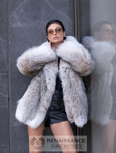 Элегантный жакет из меха рыси
