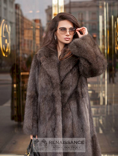 Шуба из баргузинского соболя в седине № 5