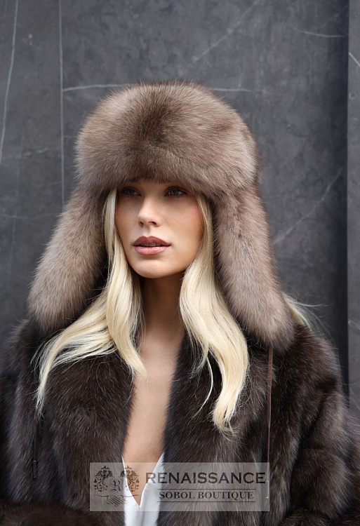 Шапка-ушанка из цельных шкурок соболя, Москва, 