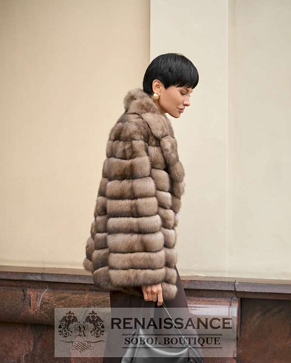 Жакет из соболя в цвете Тортора