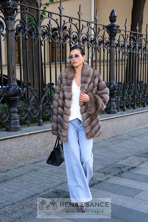 Эксклюзивный полушубок из соболя в седине №5