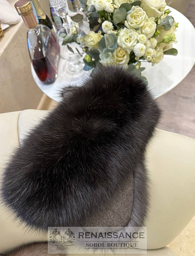 Варежки из натурального меха норки и соболя