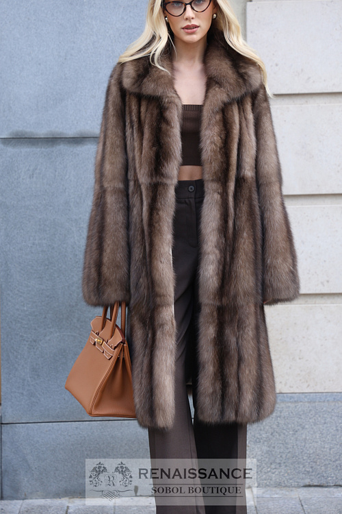 Шуба из соболя в стиле ретро из цельных шкурок