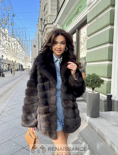 Удобный автоледи жакет из баргузинского соболя