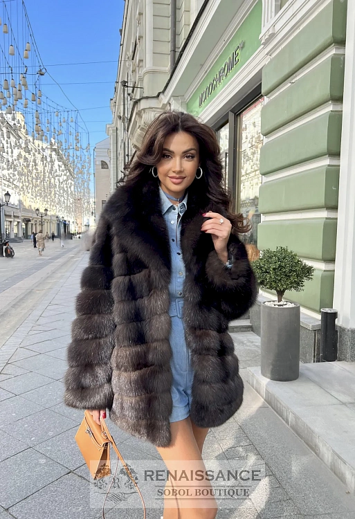 Удобный автоледи жакет из баргузинского соболя