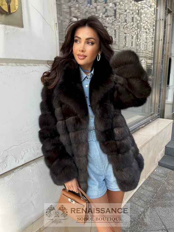 Удобный автоледи жакет из баргузинского соболя
