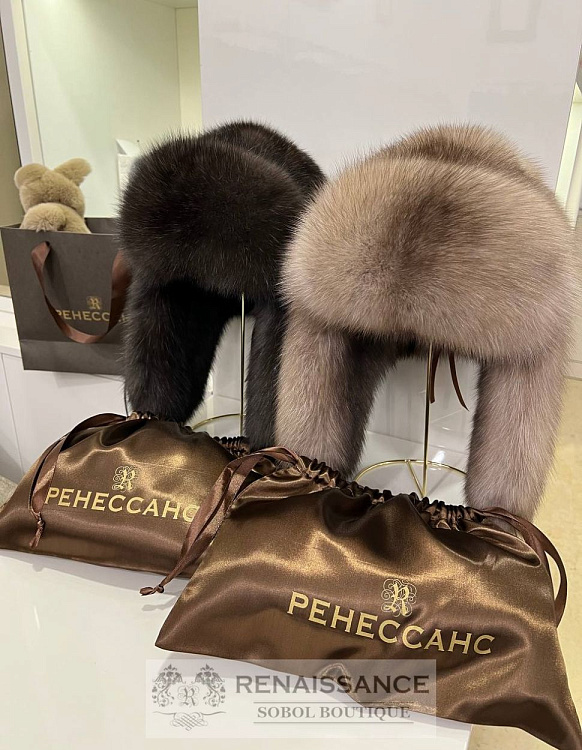 Шапка-ушанка из цельных шкурок соболя, Москва, 