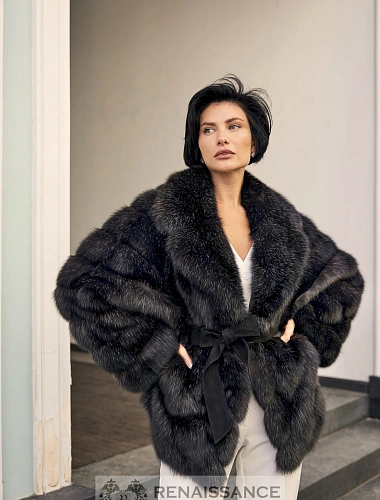 Элегантная шубка из меха соболя в седине 5