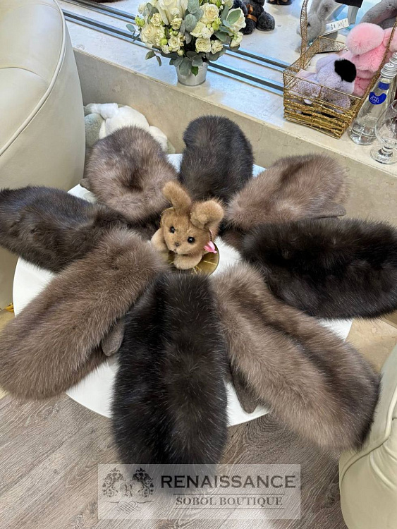 Варежки из натурального меха норки и соболя, Москва, 