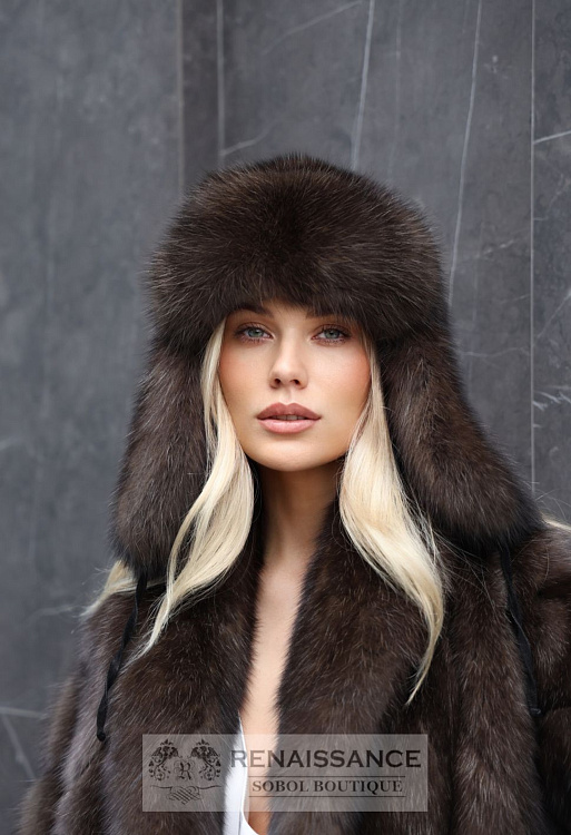 Шапка-ушанка из цельных шкурок соболя, Москва, 