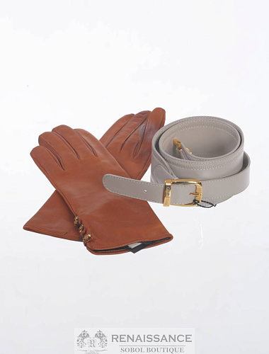 Перчатки и пояс из натуральной кожи Rindi