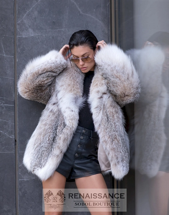 Элегантный жакет из меха рыси
