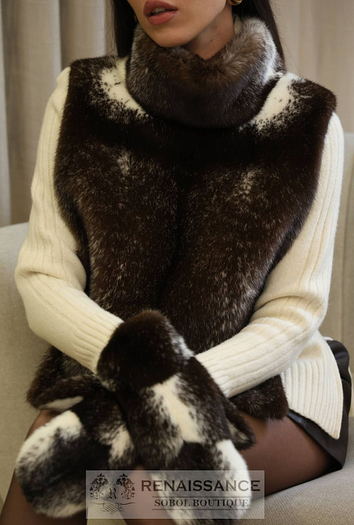 Манишки из меха норки в разных оттенках, Москва, 