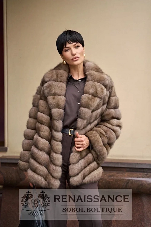 Жакет из соболя в цвете Тортора