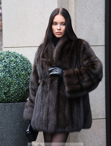 Эксклюзивный полушубок из баргузинского соболя , седина №5