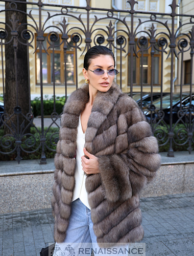 Эксклюзивный полушубок из соболя в седине №5