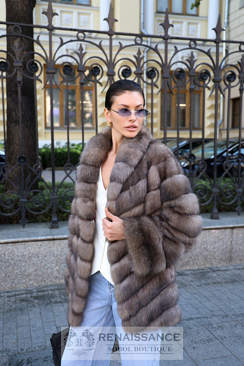 Эксклюзивный полушубок из соболя в седине №5