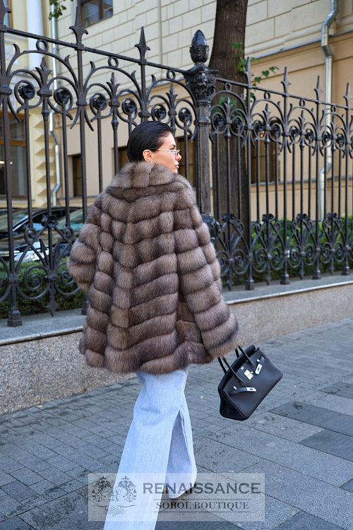 Эксклюзивный полушубок из соболя в седине №5