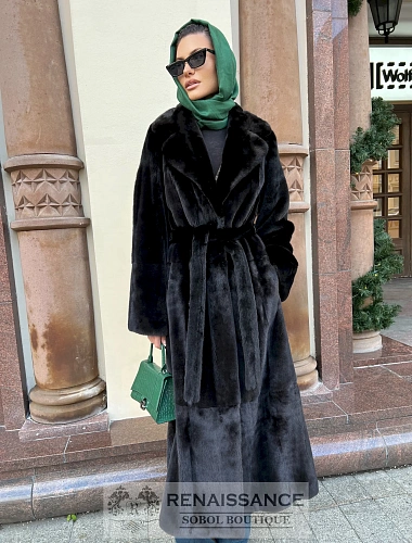 Длинная шуба из меха норки