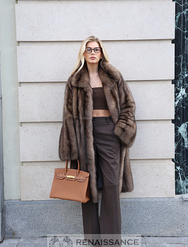 Шуба из соболя в стиле ретро из цельных шкурок