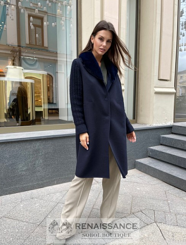 Классическое пальто из кашемира Loro Piana с норкой