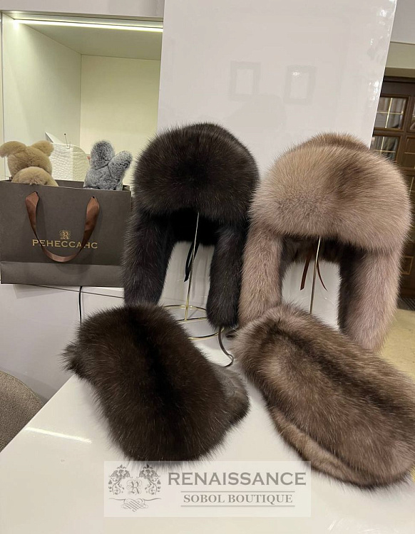 Шапка-ушанка из цельных шкурок соболя, Москва, 