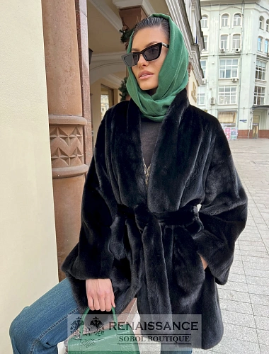 Полушубок-жакет из меха норки