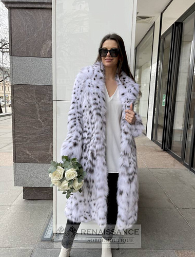 Эксклюзивная шуба из белой рыси