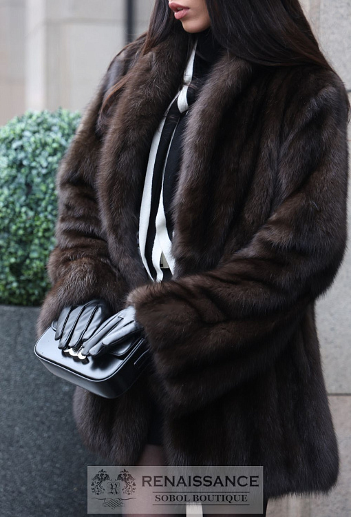 Эксклюзивный полушубок из баргузинского соболя , седина №5