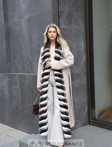 Пальто из шерсти/кашемира Loro Piana с отделкой шиншиллой