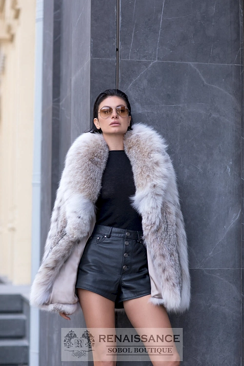 Элегантный жакет из меха рыси