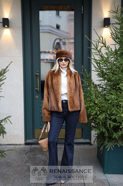 Короткая шуба из меха норки