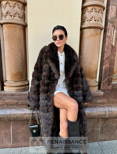 Роскошная шуба из баргузинского соболя, седина №5