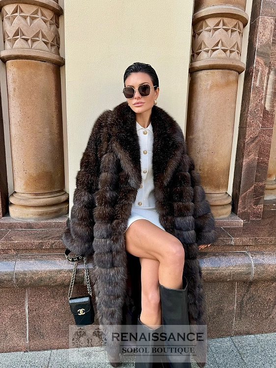 Роскошная шуба из баргузинского соболя, седина №5