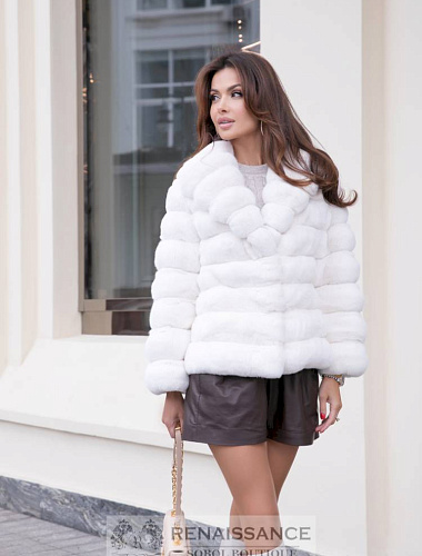 Белоснежный жакет из шиншиллы